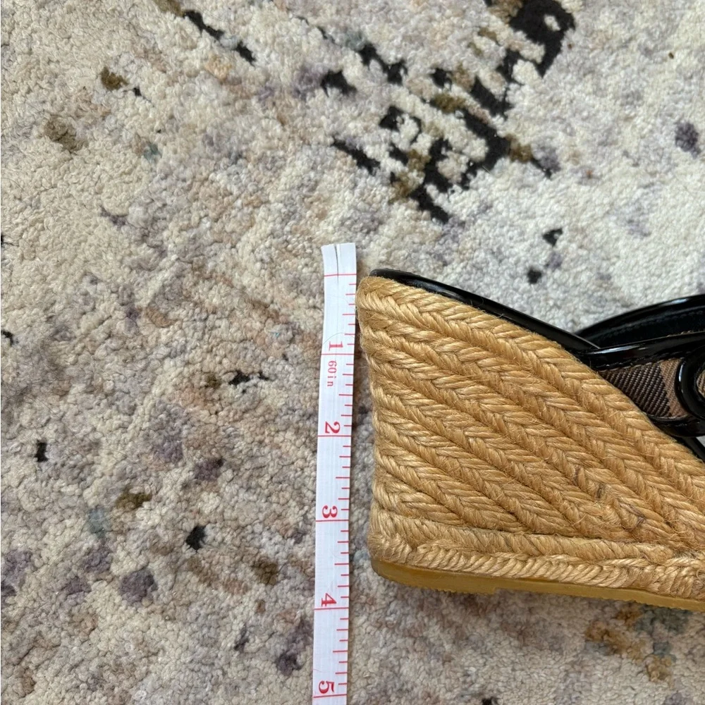 Burberry Whicker Black Wedge Buckle Sandals - Picture 8 of 8